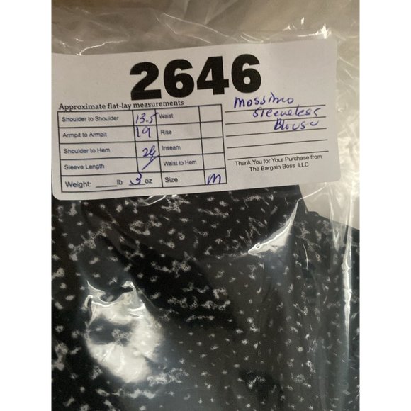 Mossimo Sleeveless Blouse M Black White Abstract Print Cowl Drape Neckline - Picture 9 of 9